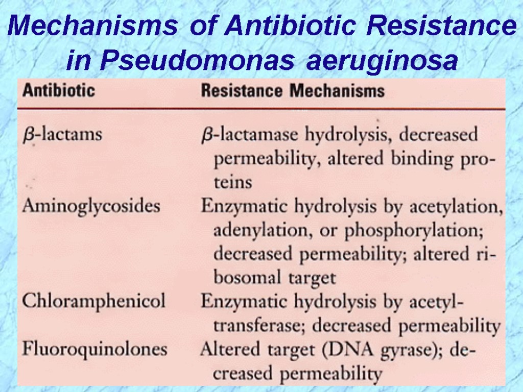 Mechanisms of Antibiotic Resistance in Pseudomonas aeruginosa